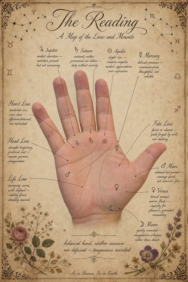 An example palm reading chart