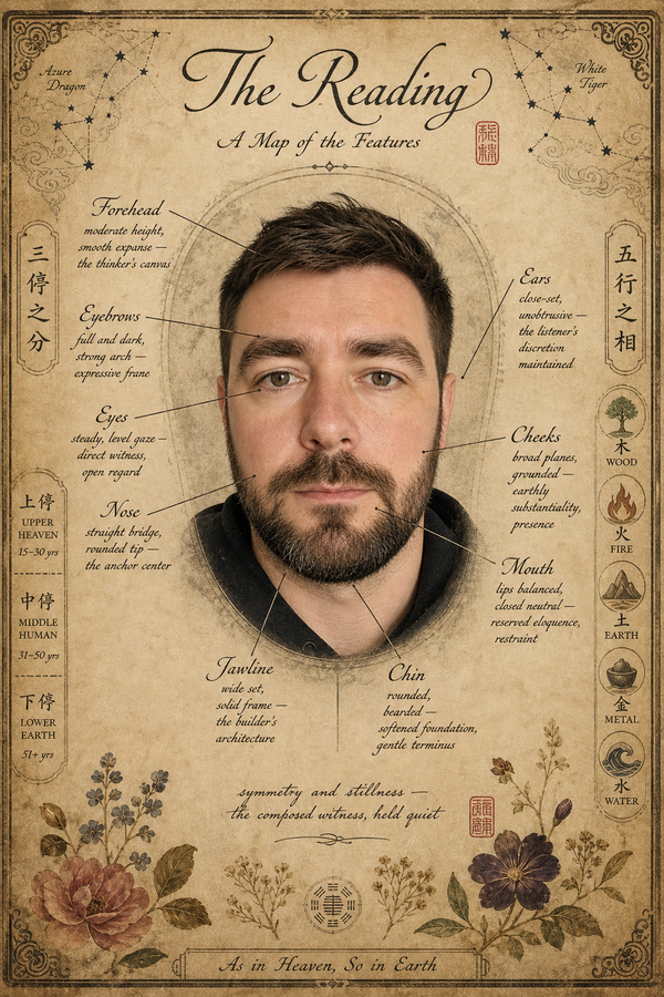 An example face reading chart